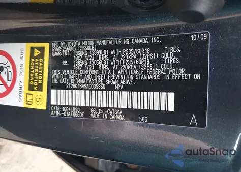 2010 Lexus Rx 350 из США, поврежденный, VIN 2T2BK1BA9AC035850